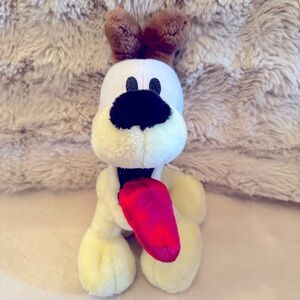 Plush Odie Dog Garfield Toy with Red Tongue